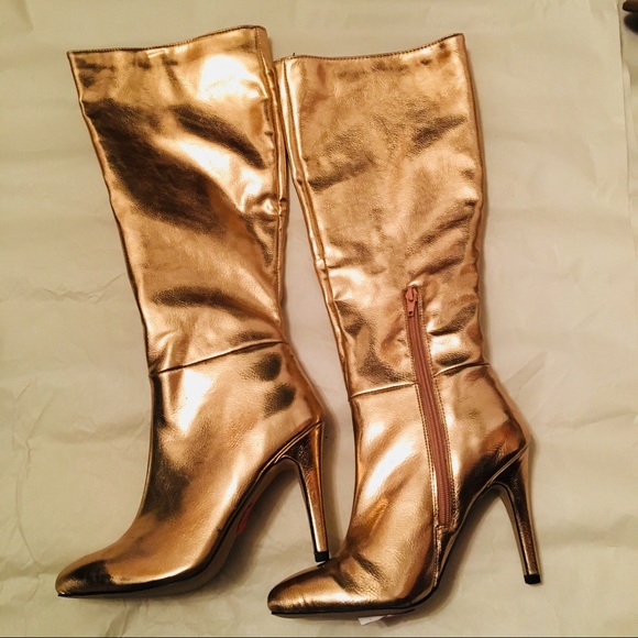 🎉party🎊Madden Girl SKYLAR Rose gold Runway Boots - Picture 2 of 8